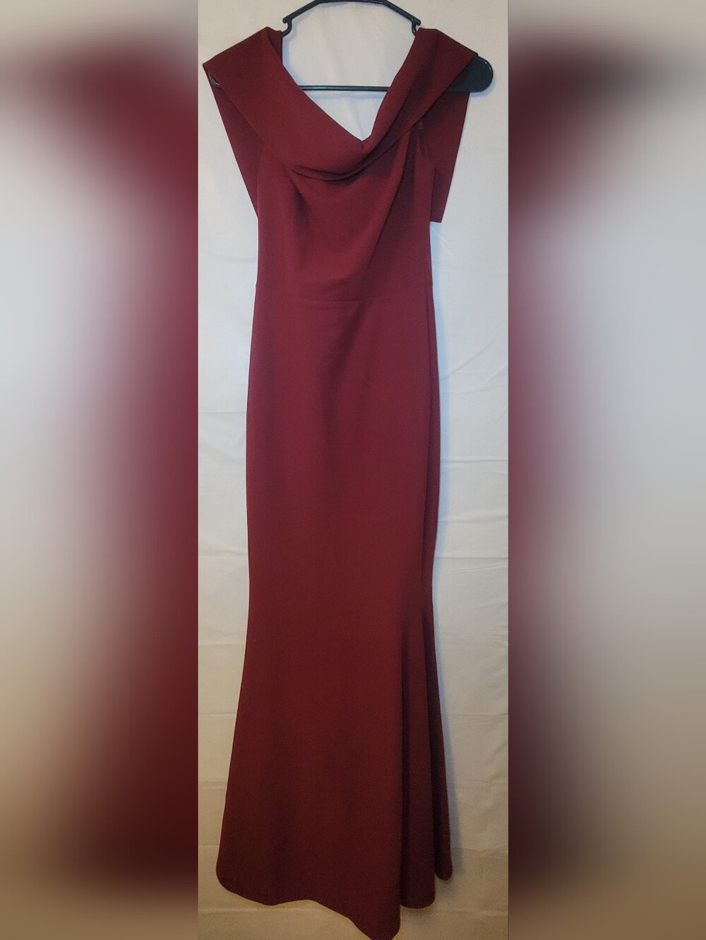 Windsor Deep Burgundy Maxi Dress with Cowl Neck